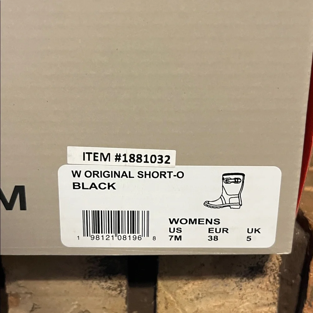 Hunter Women’s Original Short Black Rain Boots‎ NEW Size 7